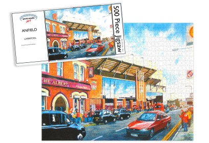 Anfield Stadium 'Going to the Match' Study 1 Fine Art Jigsaw Puzzle - Liverpool FC